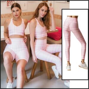 ONA HOUNDSTOOTH LEGGING IN PINK SZ M $125